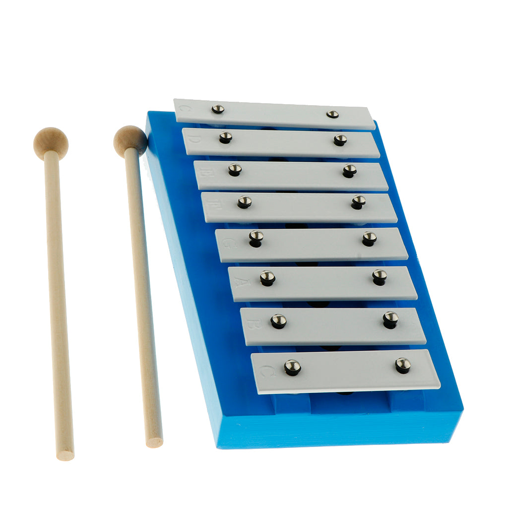 8 Note Glockenspiel Xylophone Toy with Two Mallets for Kids Children Toy