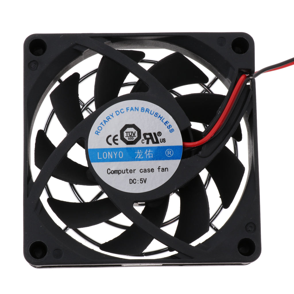 Computer USB Fan Radiator Cooler Heatsink Cooling System with 2 Fans 7cm Protective Net Cover Adhesive Tape