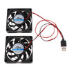 Computer USB Fan Radiator Cooler Heatsink Cooling System with 2 Fans 7cm Protective Net Cover Adhesive Tape