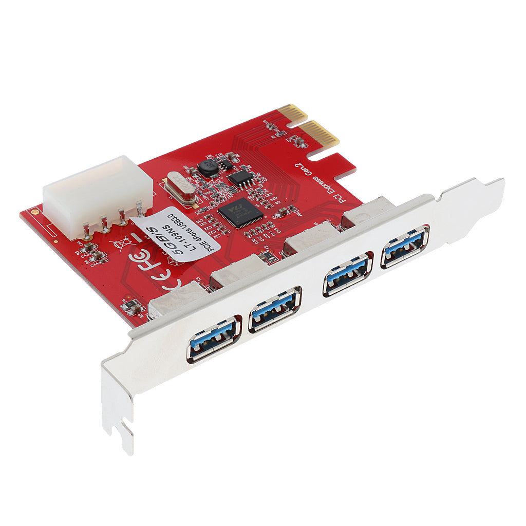 Desktop PCI-e 4-port USB 3.0 Hub Controller Expansion Riser Card Adapter