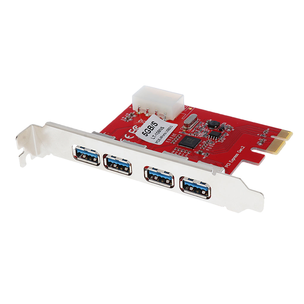 Desktop PCI-e 4-port USB 3.0 Hub Controller Expansion Riser Card Adapter