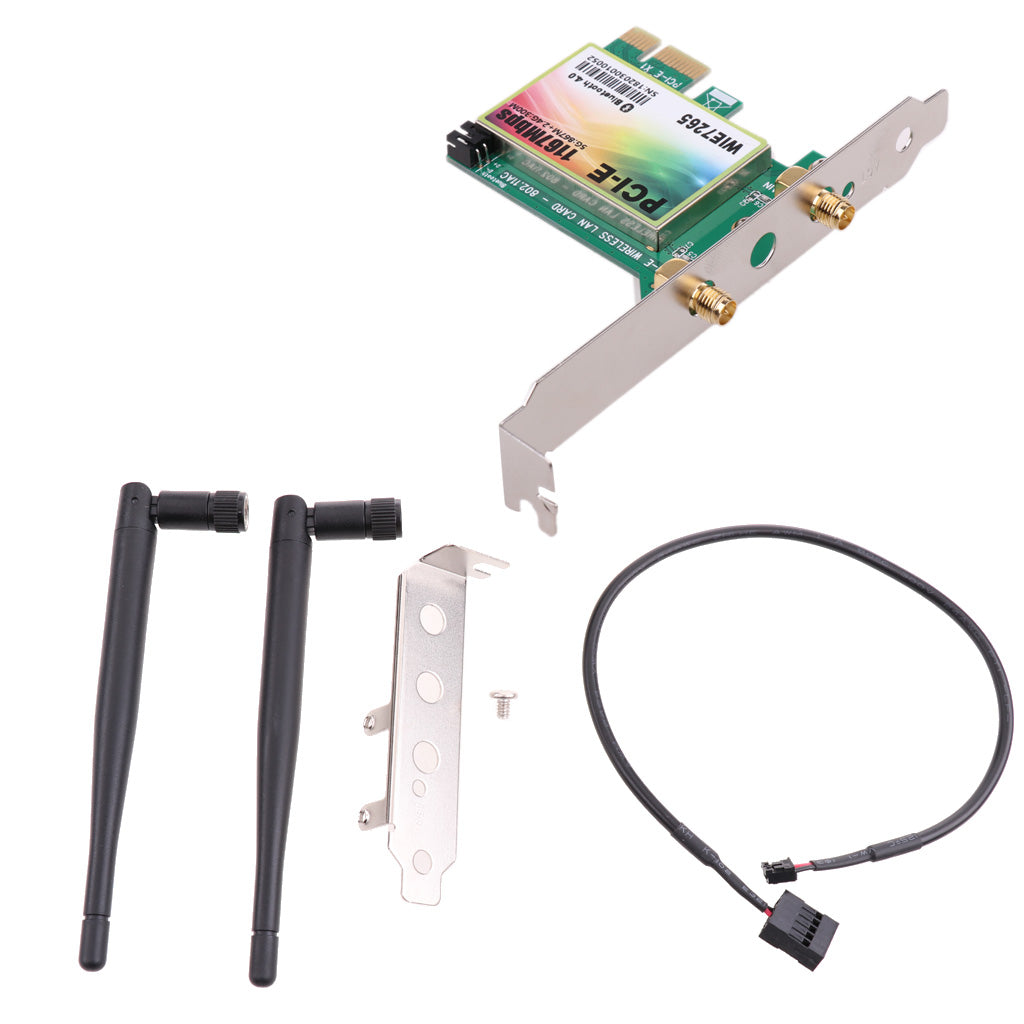 Wireless Dual Band PCI Express (PCIe) WiFi Adapter Network Card with Antenna