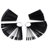 200 Pcs Nail Tips Black Fan-shaped False Nail Art Tips Sticks Polish Gel Salon Display Chart Practice Tools Set