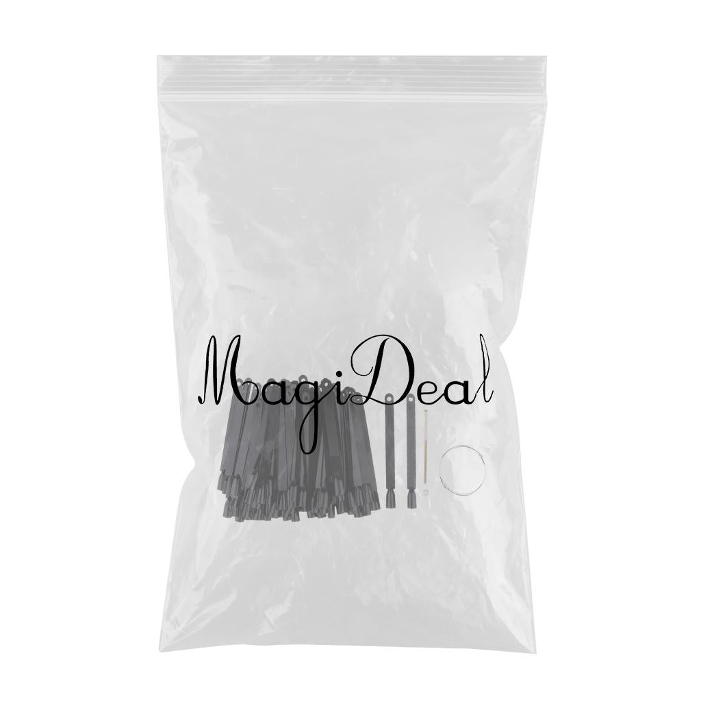 200 Pcs Nail Tips Black Fan-shaped False Nail Art Tips Sticks Polish Gel Salon Display Chart Practice Tools Set