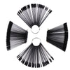 200 Pcs Nail Tips Black Fan-shaped False Nail Art Tips Sticks Polish Gel Salon Display Chart Practice Tools Set