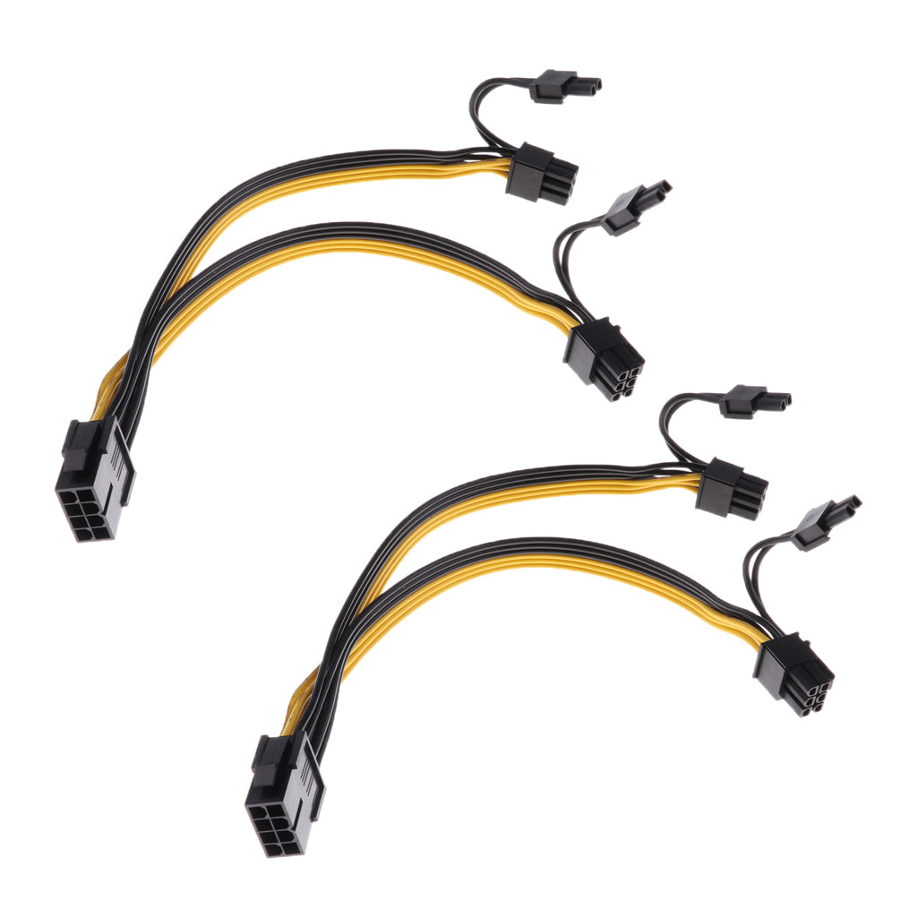 CPU 8-Pin to PCI-E Dual 6+2Pin Power Supply Extension Cable for Graphic Card