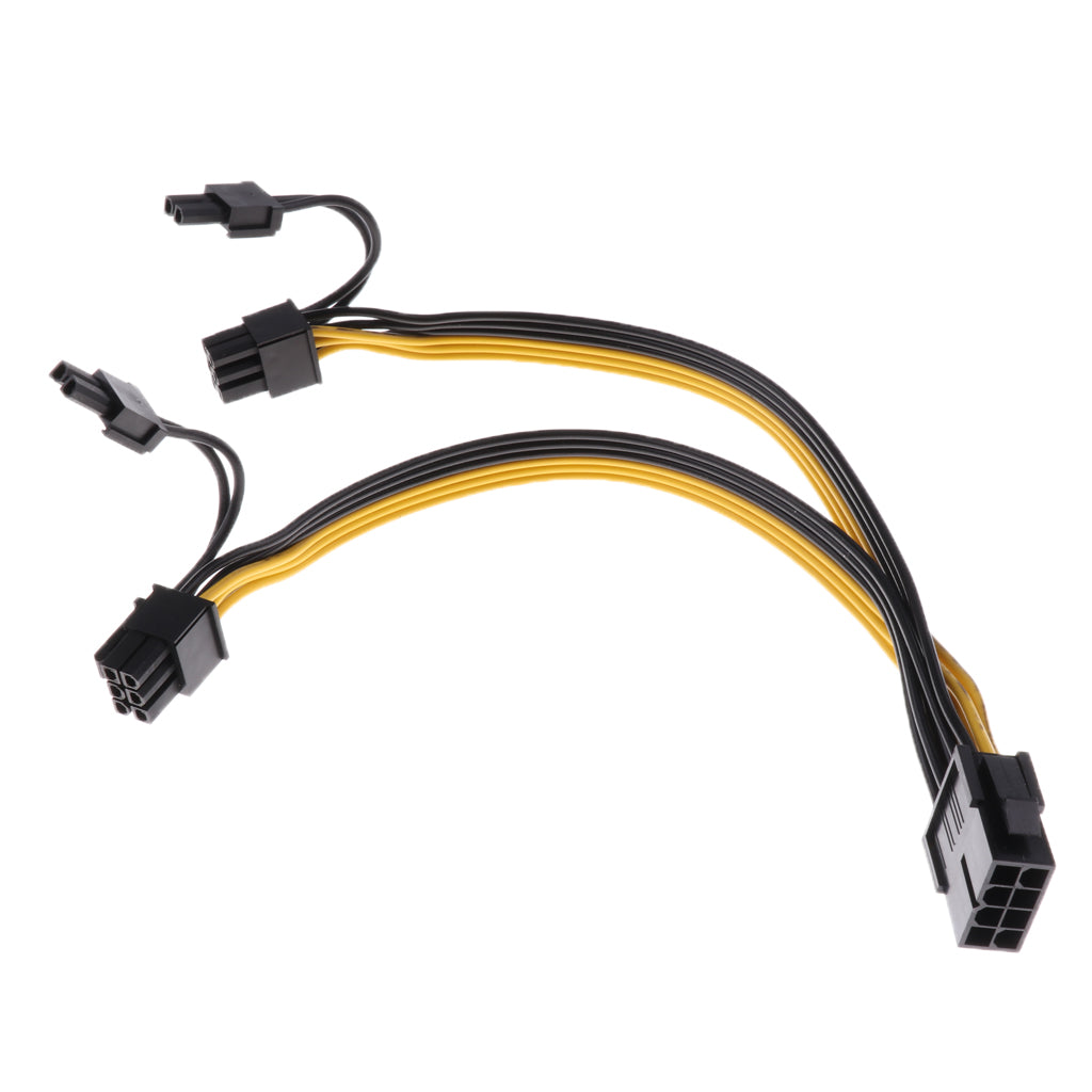 CPU 8-Pin to PCI-E Dual 6+2Pin Power Supply Extension Cable for Graphic Card