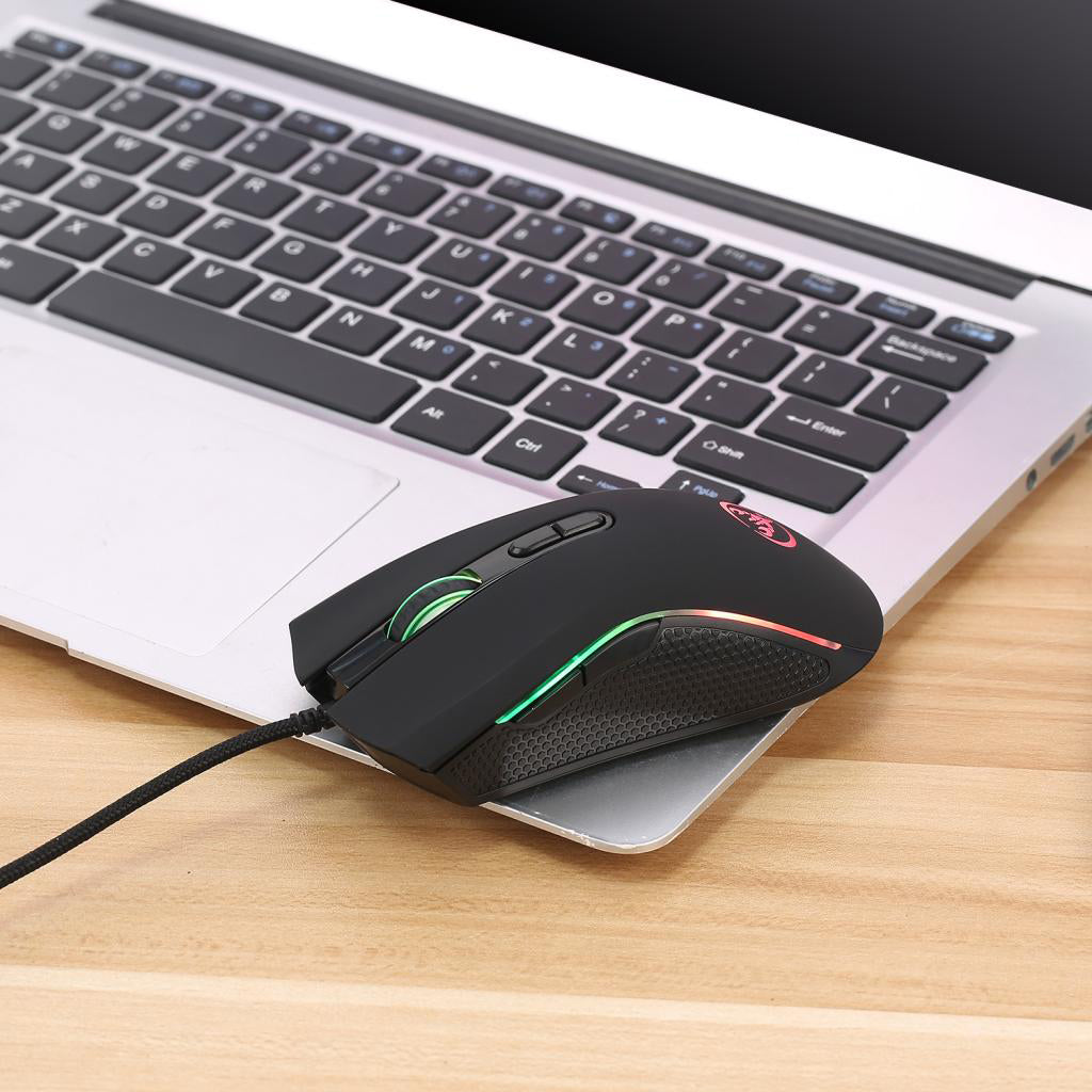 7-Button Wired USB Optical Mouse with LED Back Light for PC, Mac, Desktop, Laptop