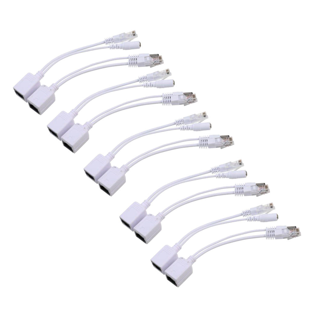 5x Power Over Ethernet Passive 24-36V To 12V 1.5A PoE Adapter Splitter Cable