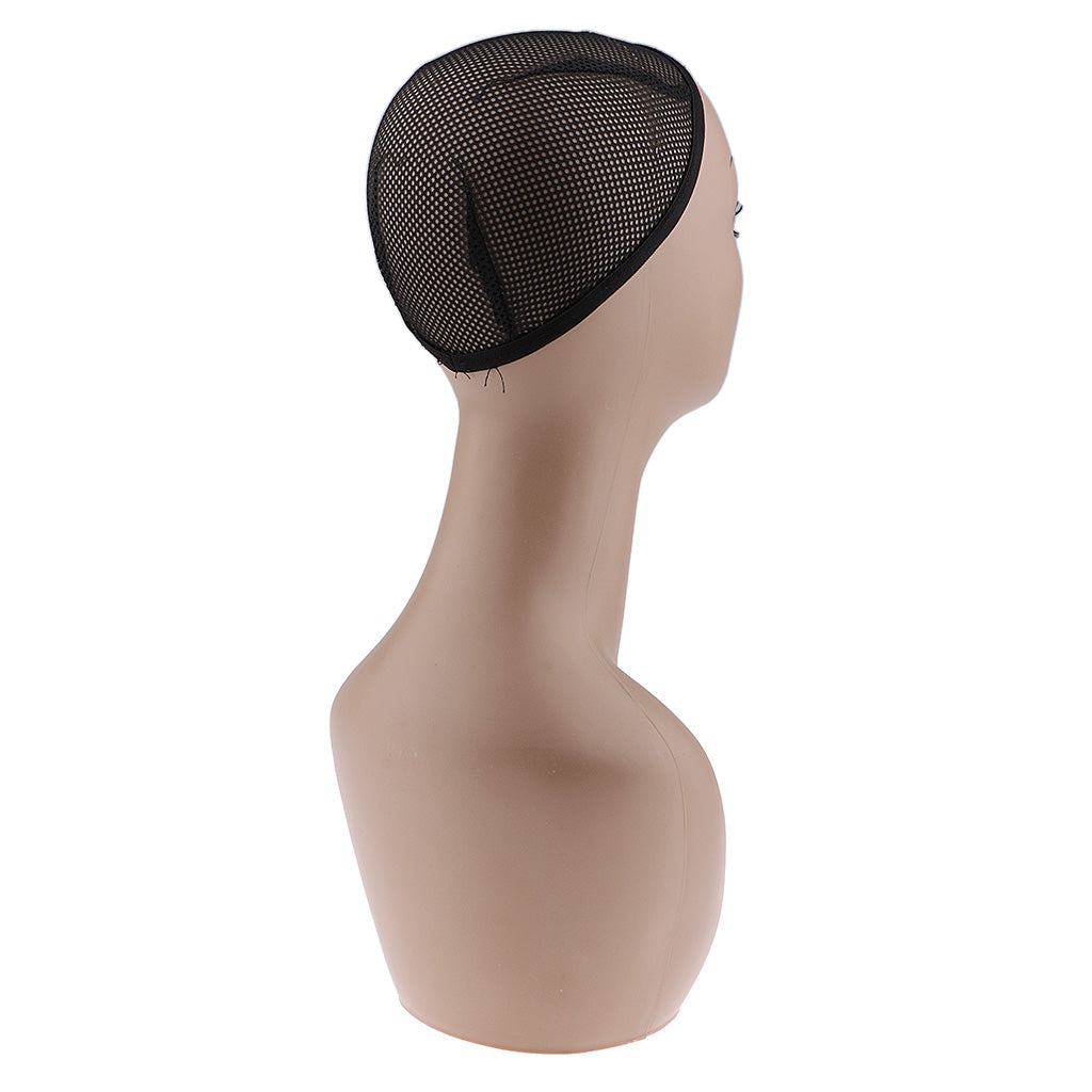 Female Manikin Mannequin Head Model Wearing Makeup Display Stand for Wigs Hats Scarfs Jewelry Holder,Skin