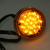 Universal 2pcs Round Turn Signal Amber LED Light Orange Lens for Harley Softail