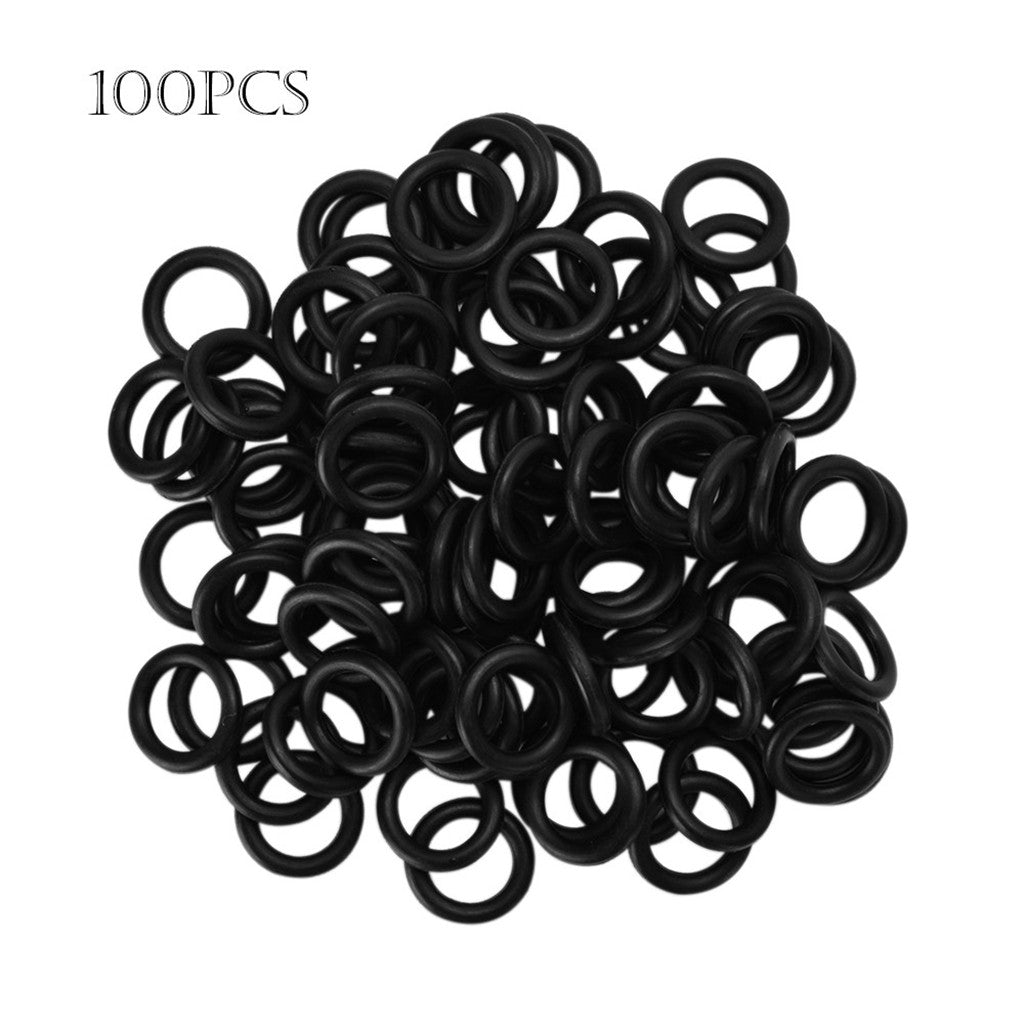 Tattoo Machine Parts - 100 Tattoo Silicone O-rings, 100 Rubber Bands, 100 Multi-Colored Tattoo Grommets, 5 Cleaning Brushes