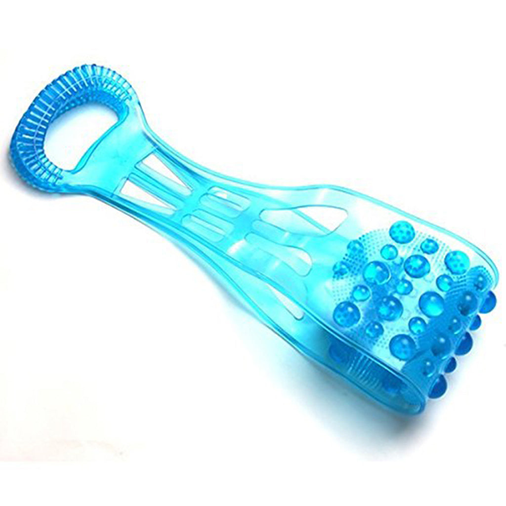 Shower Back Scrubber Massager & Foot Exfoliating Cleaner Tool Set For Men Women - Blue