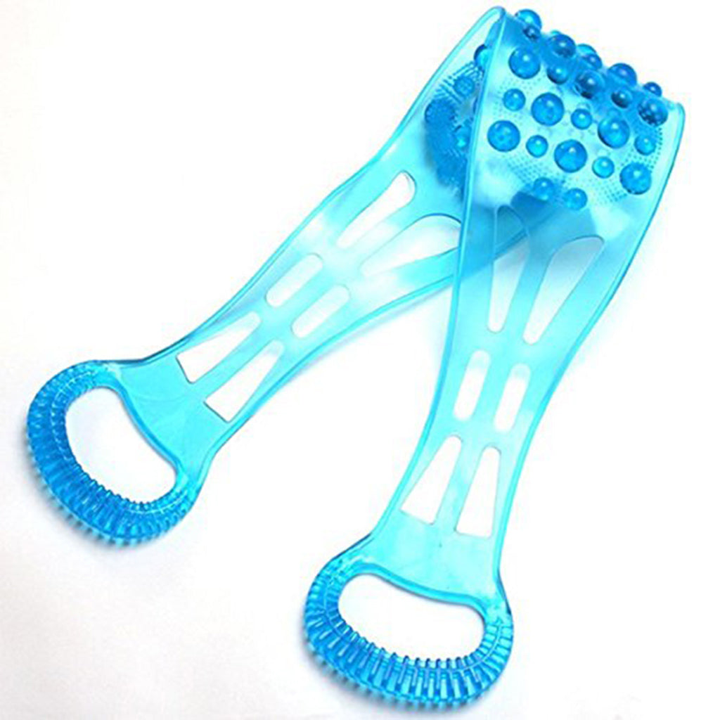 Shower Back Scrubber Massager & Foot Exfoliating Cleaner Tool Set For Men Women - Blue