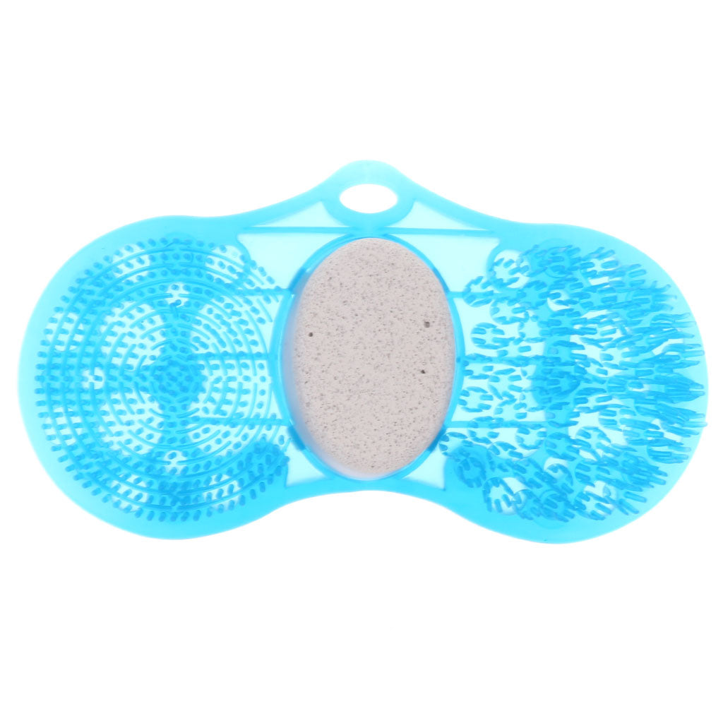 Shower Back Scrubber Massager & Foot Exfoliating Cleaner Tool Set For Men Women - Blue