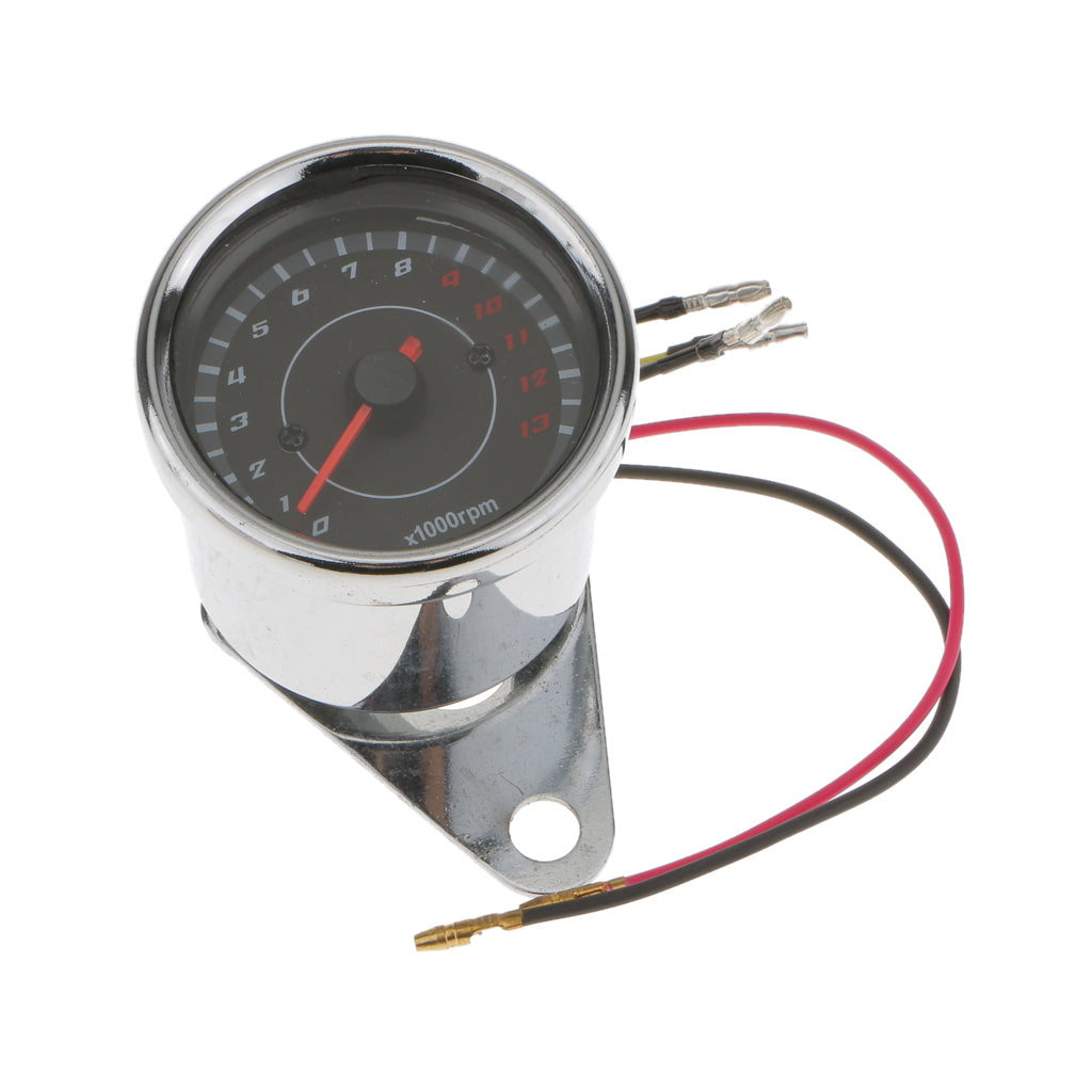 Universal Silver Metal Motorcycle Tachometer Gauge 0-13000 RPM