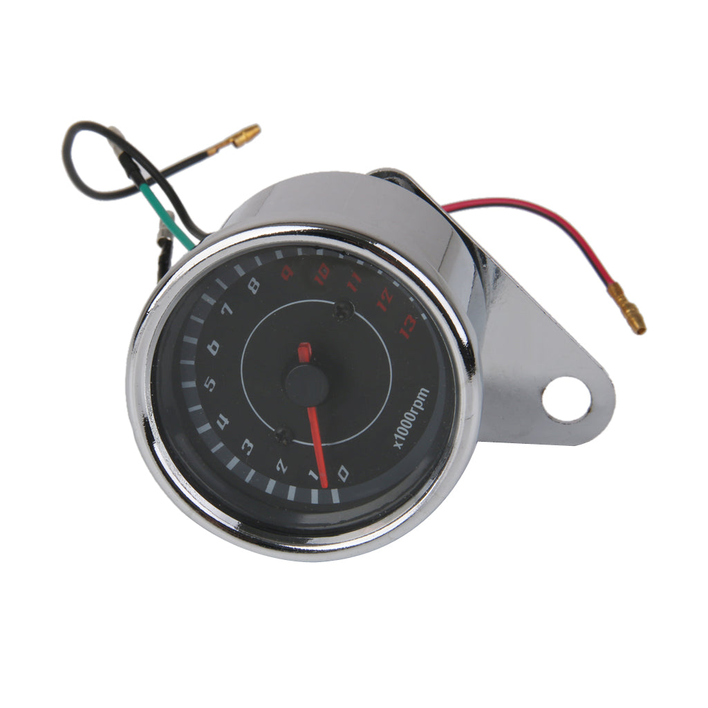 Universal Silver Metal Motorcycle Tachometer Gauge 0-13000 RPM