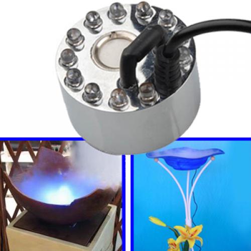 12 LED Lights Pond Fountain Mist Maker Machine Fogger Mister