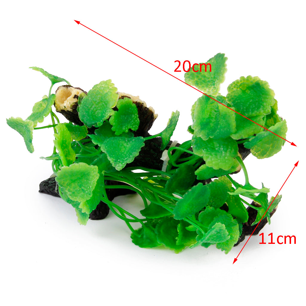 Simulation Aquatic Plastic Plants Stump Aquarium Ornament Decorations