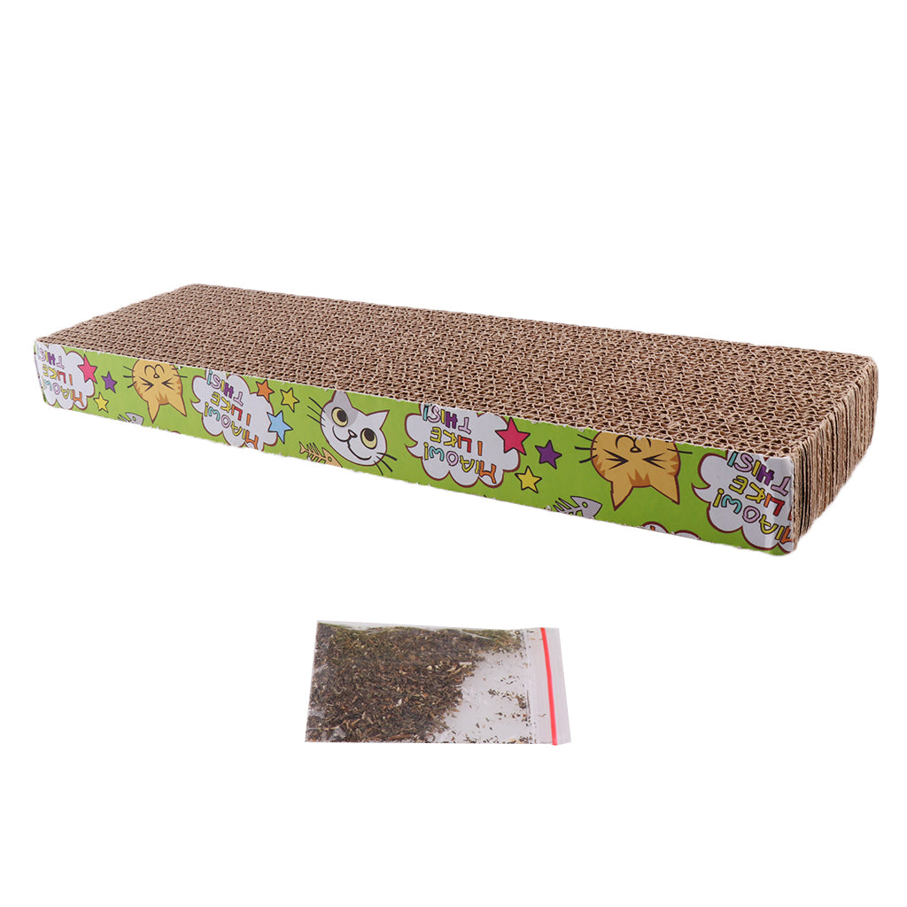 Straight Corrugated Board Cat Scratcher Seize Scratch Pad Catnip Bed