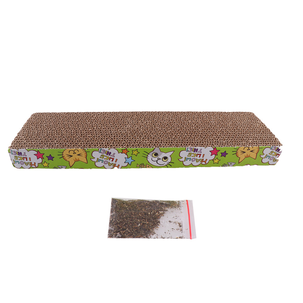 Straight Corrugated Board Cat Scratcher Seize Scratch Pad Catnip Bed