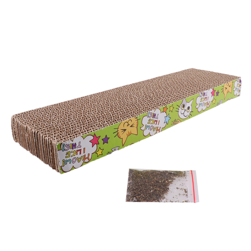 Straight Corrugated Board Cat Scratcher Seize Scratch Pad Catnip Bed