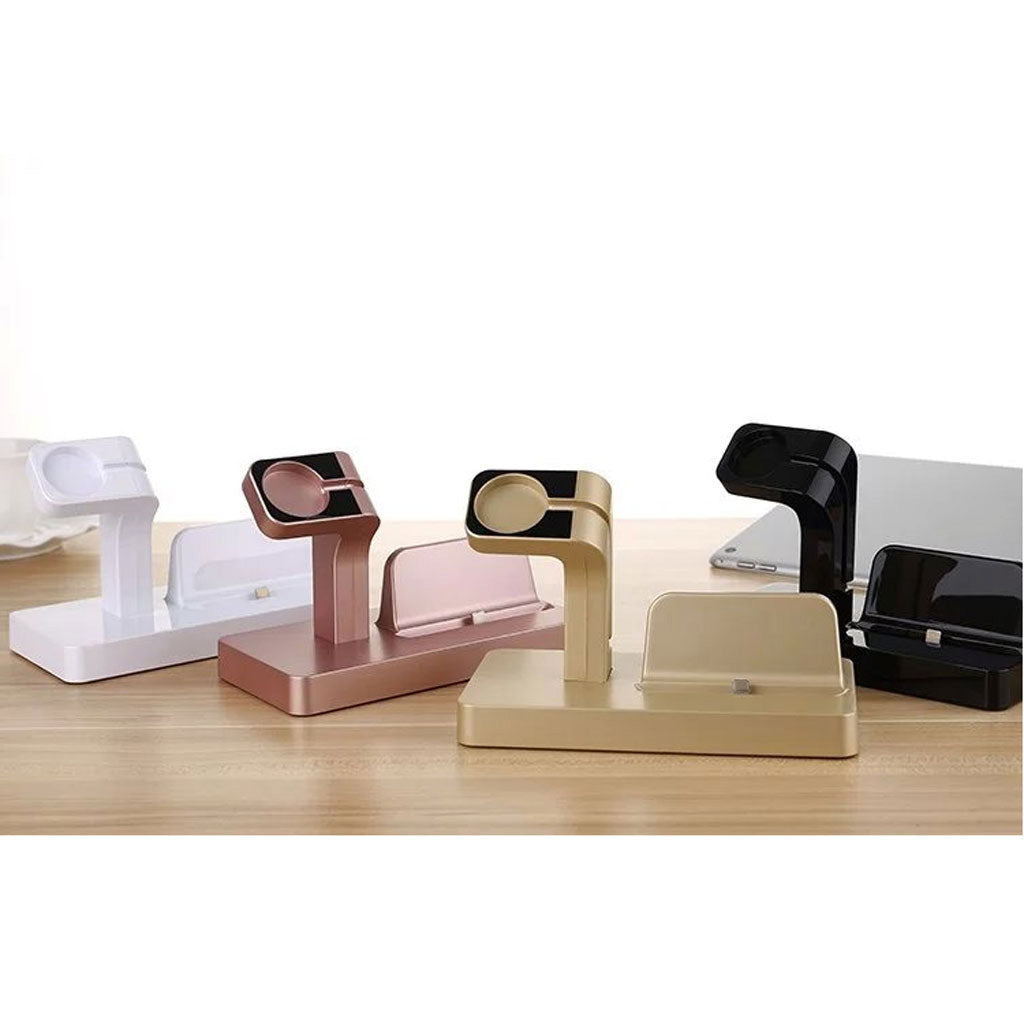 Docking Charger Station Stand Cradle For iPhone 5c 5s 6 6s Apple Watch Black