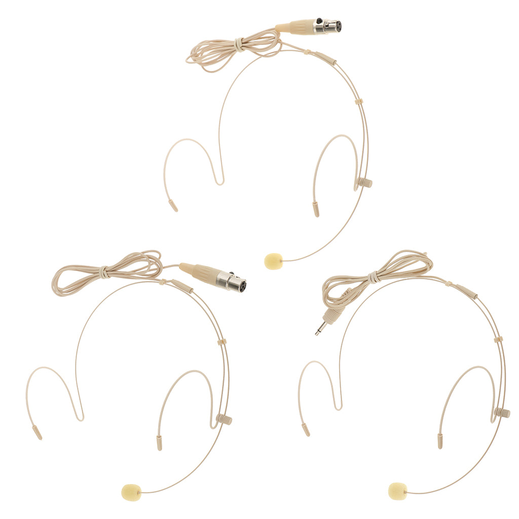 Professional Ear Hook Wired Headset / Headworn Microphone Skin Color 3Pin