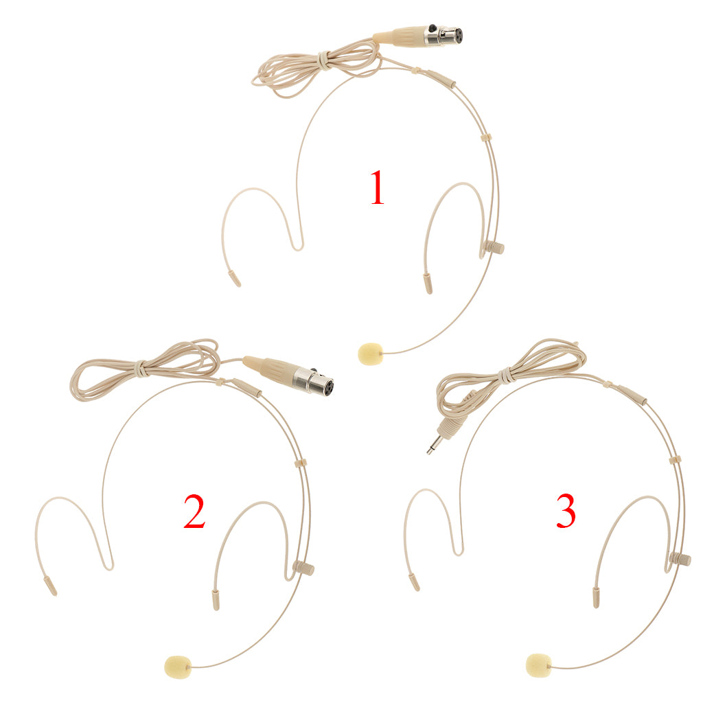 Professional Ear Hook Wired Headset / Headworn Microphone Skin Color 3Pin