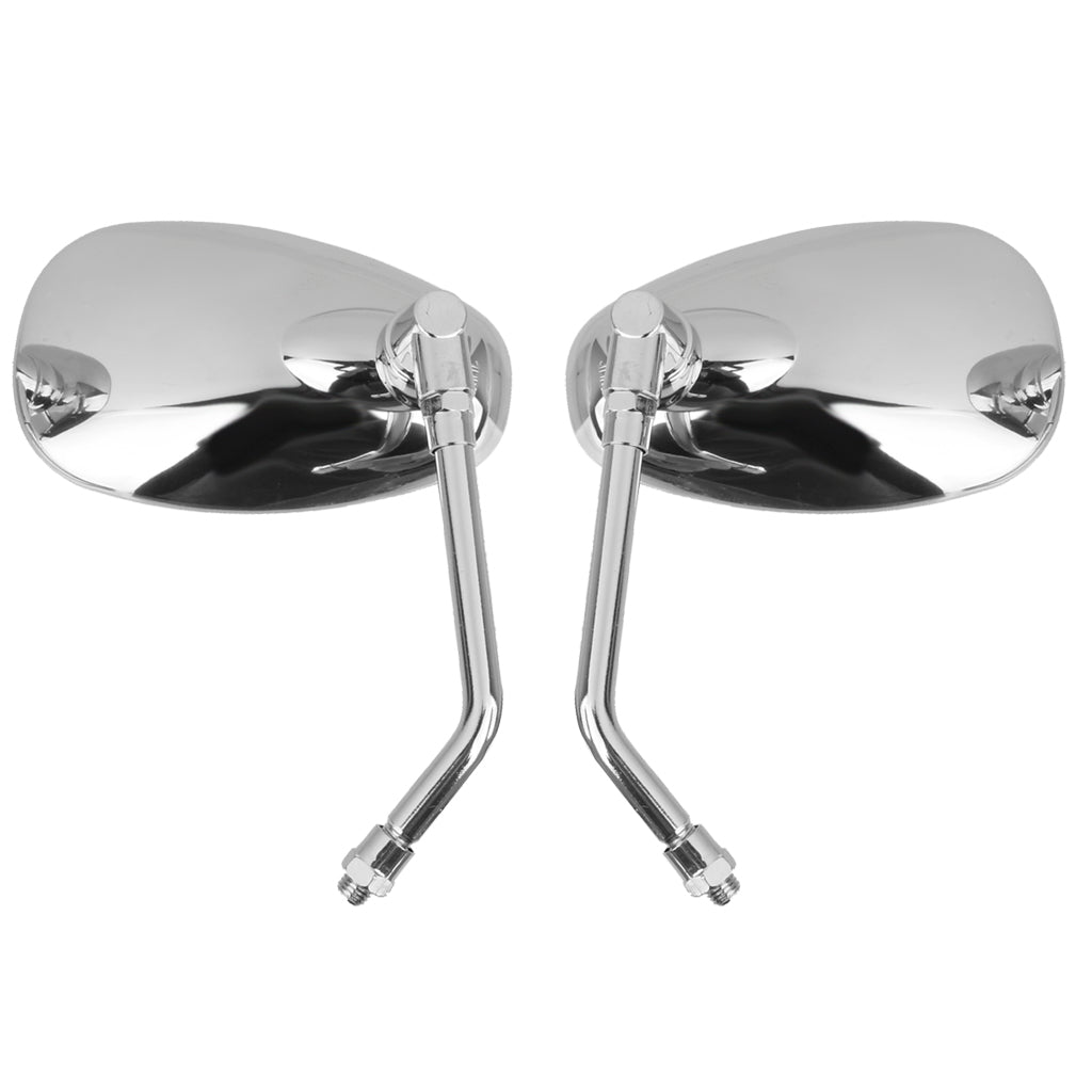 Motorcycle Chrome Rearview Side Mirrors for Kawasaki Suzuki Chopper Scooter