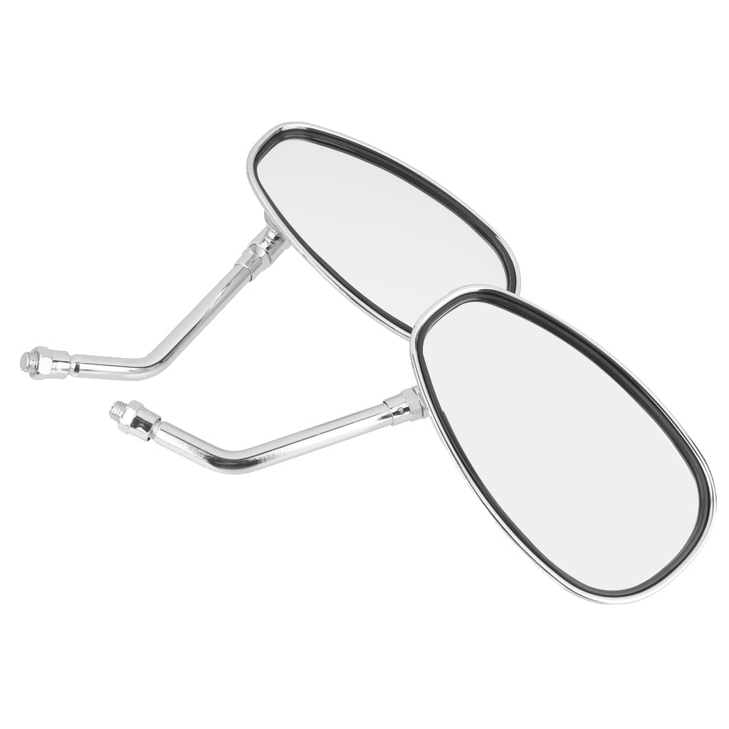 Motorcycle Chrome Rearview Side Mirrors for Kawasaki Suzuki Chopper Scooter