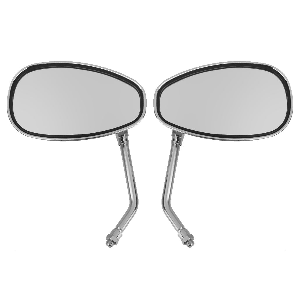 Motorcycle Chrome Rearview Side Mirrors for Kawasaki Suzuki Chopper Scooter