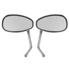 Motorcycle Chrome Rearview Side Mirrors for Kawasaki Suzuki Chopper Scooter