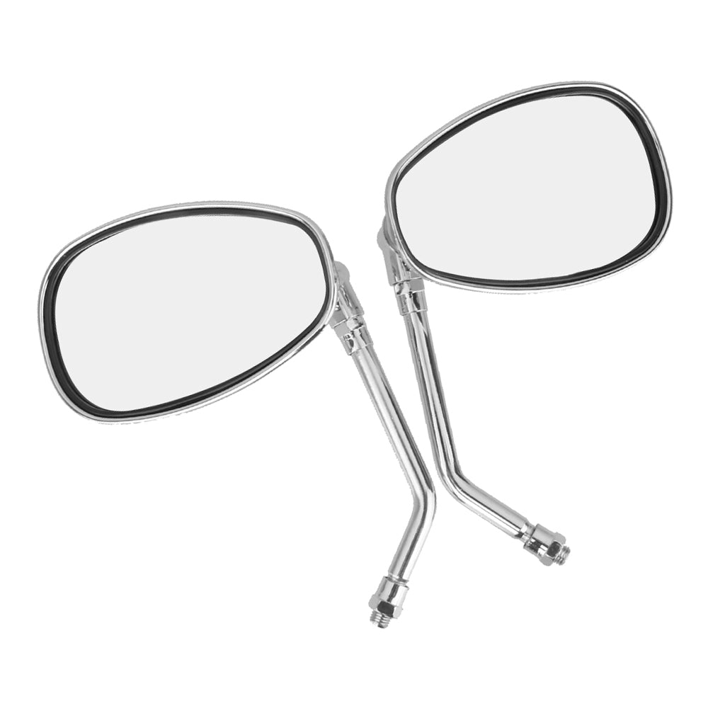 Motorcycle Chrome Rearview Side Mirrors for Kawasaki Suzuki Chopper Scooter