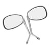 Motorcycle Chrome Rearview Side Mirrors for Kawasaki Suzuki Chopper Scooter