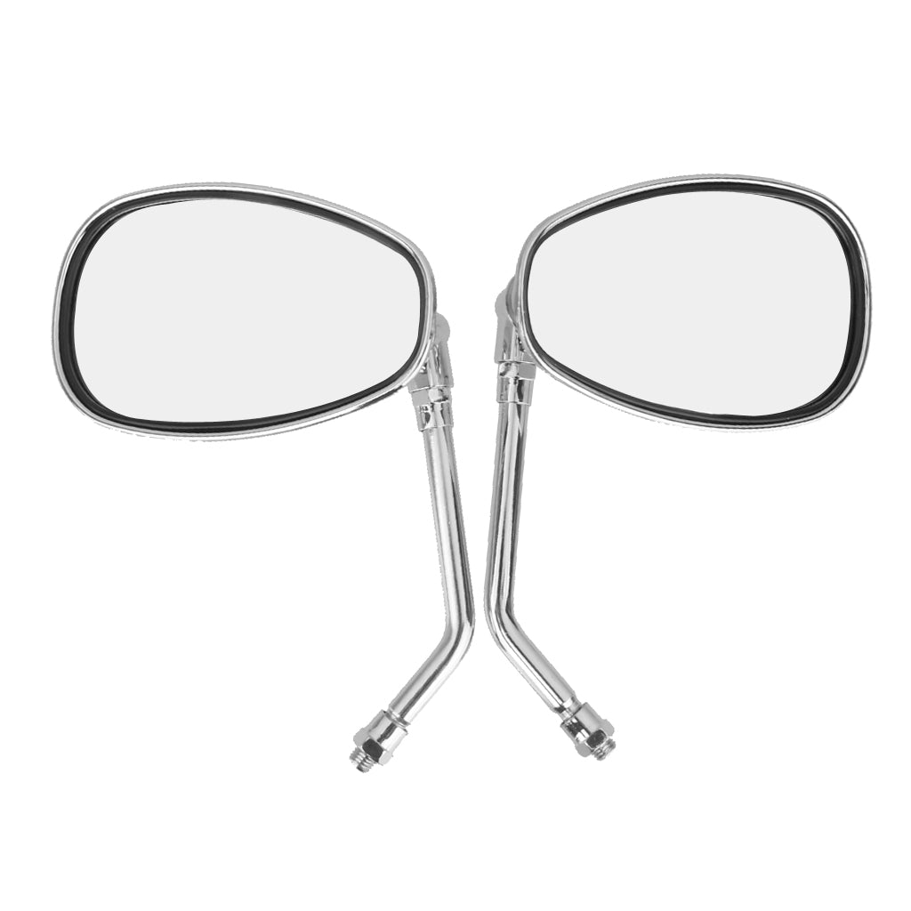 Motorcycle Chrome Rearview Side Mirrors for Kawasaki Suzuki Chopper Scooter