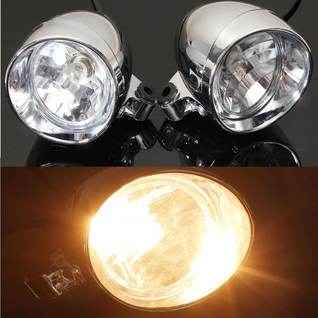 2Pcs 4" Chrome Motorcycle Bullet Front Headlight Fog Light Lamp for Harley