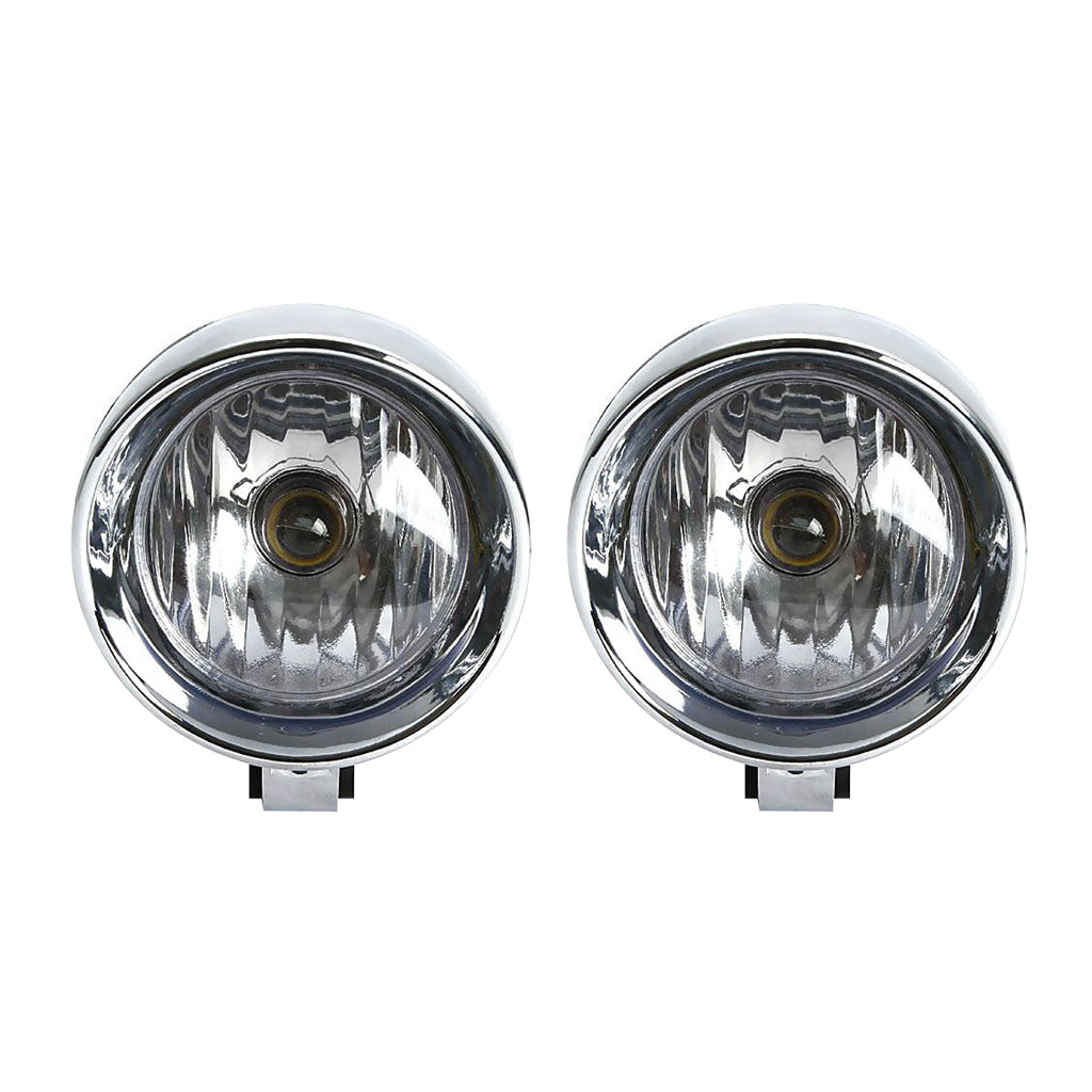 2Pcs 4" Chrome Motorcycle Bullet Front Headlight Fog Light Lamp for Harley