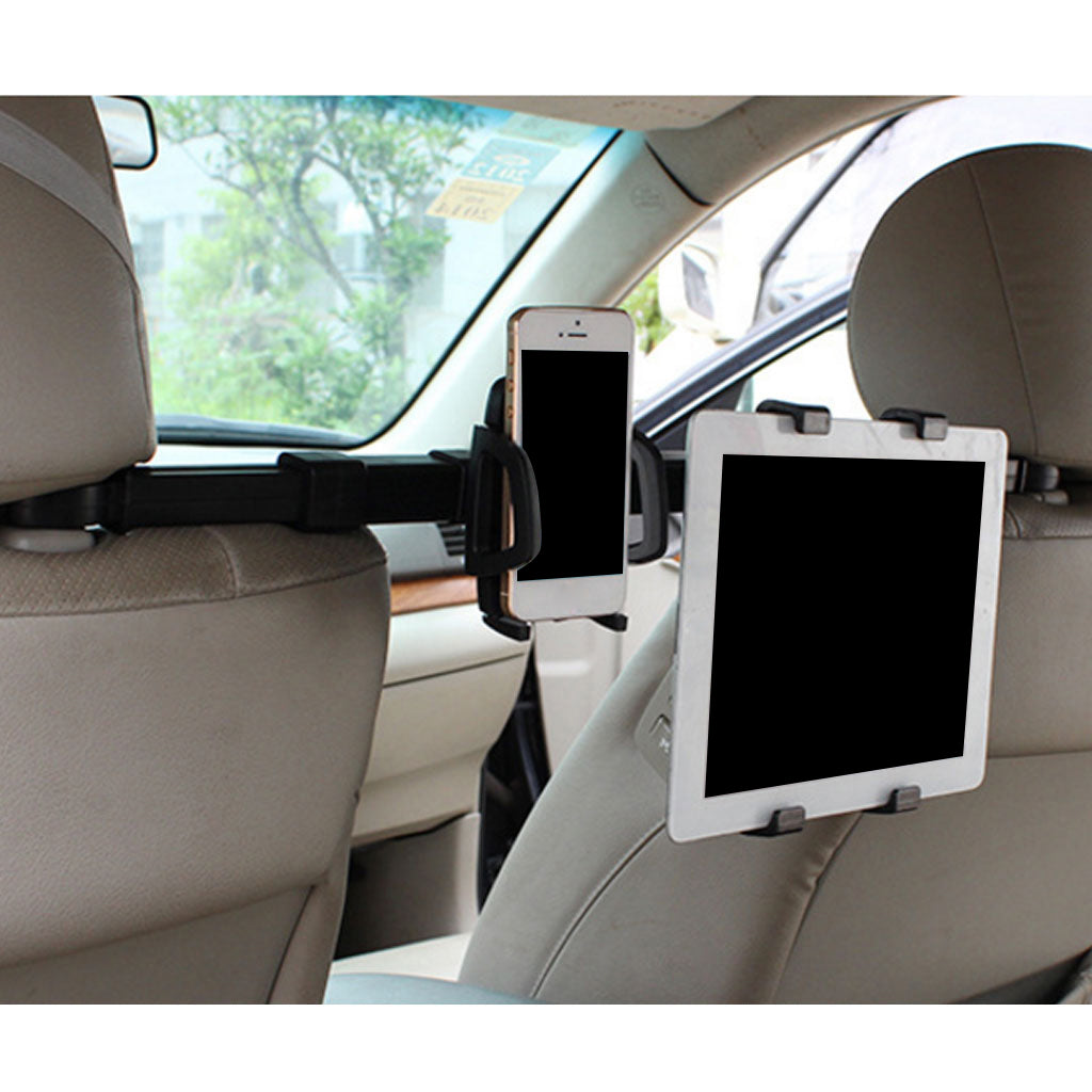 Car Back Seat Headrest Mount Holder for 10.5-18 cm Tablet 4-10 cm Cell Phone