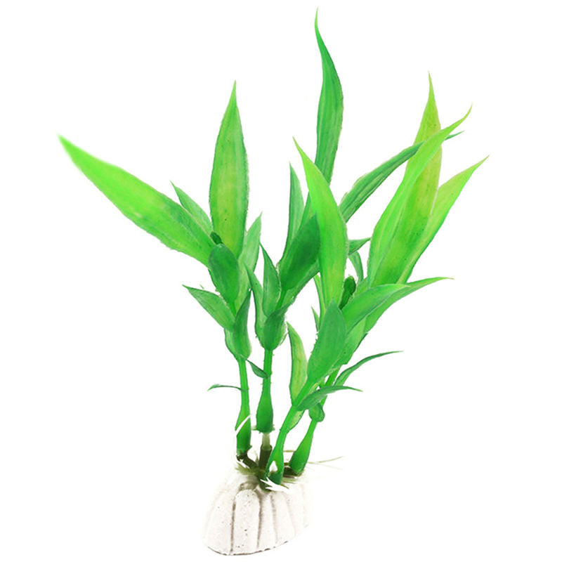 10pcs Artificial Aquatic Plant Plastic Grass Fish Tank Aquarium Decor-Green