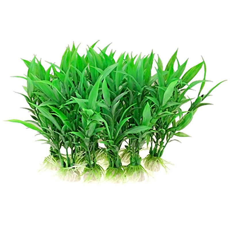 10pcs Artificial Aquatic Plant Plastic Grass Fish Tank Aquarium Decor-Green