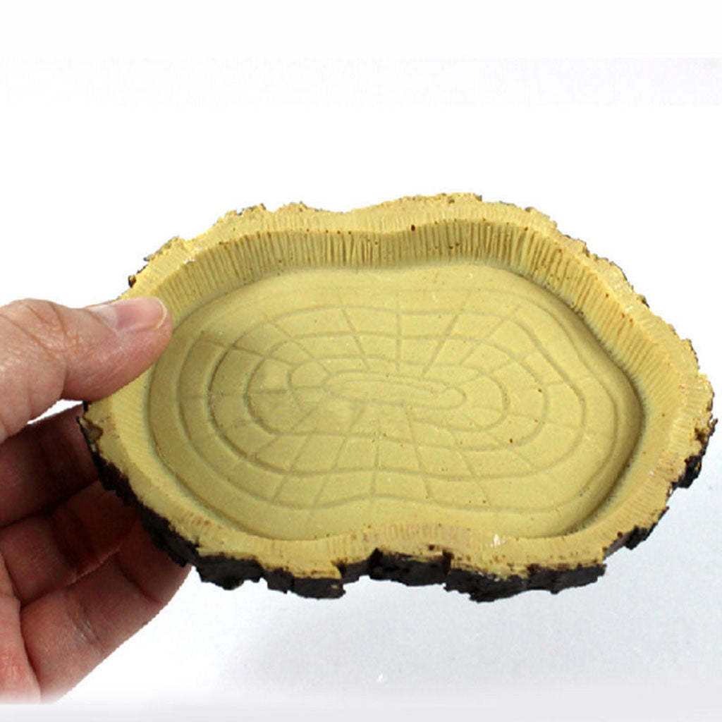 Reptile Feeding Bowl Food Water Resin Dish Pet Vivarium Tortoise Gecko Snake