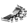 36 Pieces Ear Gauges Stretching Kit Plug Taper 14G-00G Expander Silver