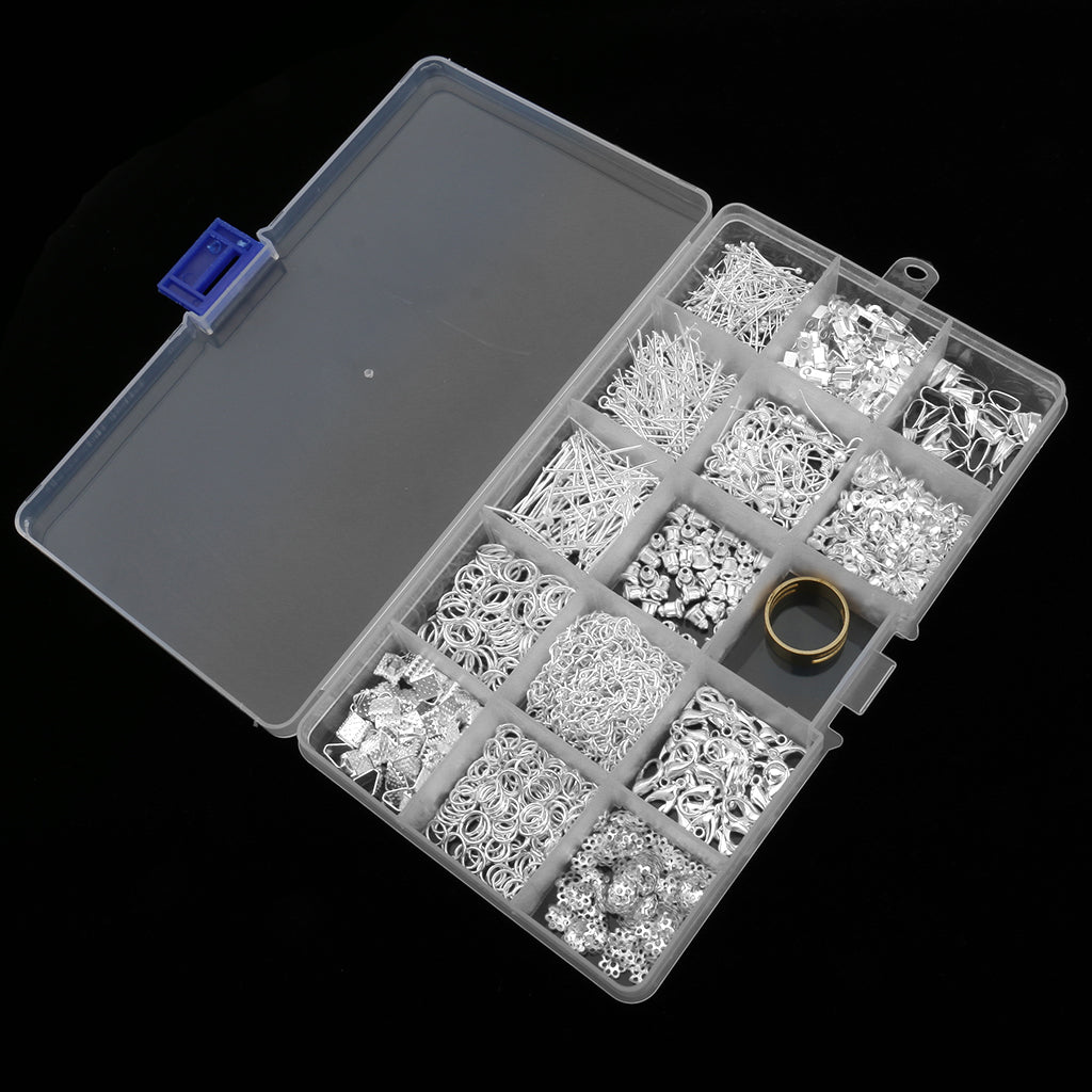 Jewelry Making Starter Kit Tool Findings Components Storage Box Silver