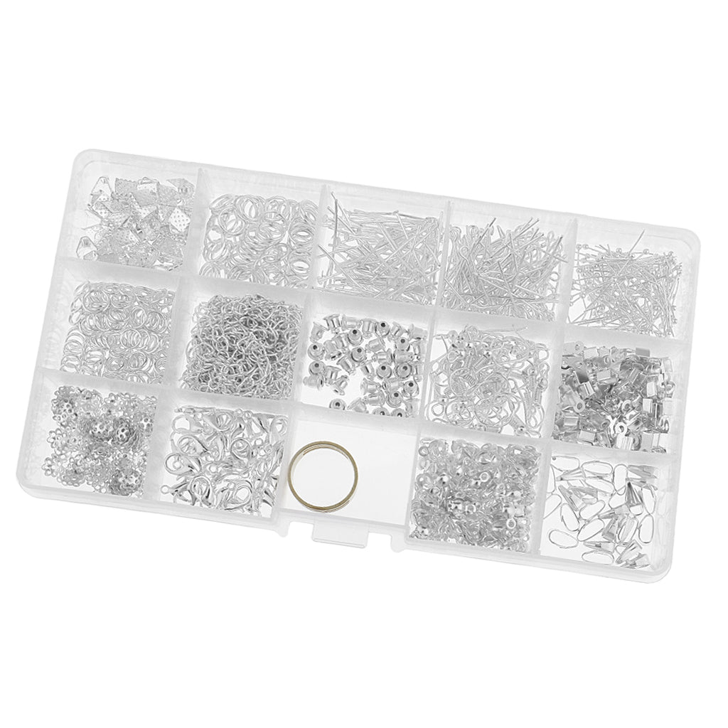 Jewelry Making Starter Kit Tool Findings Components Storage Box Silver