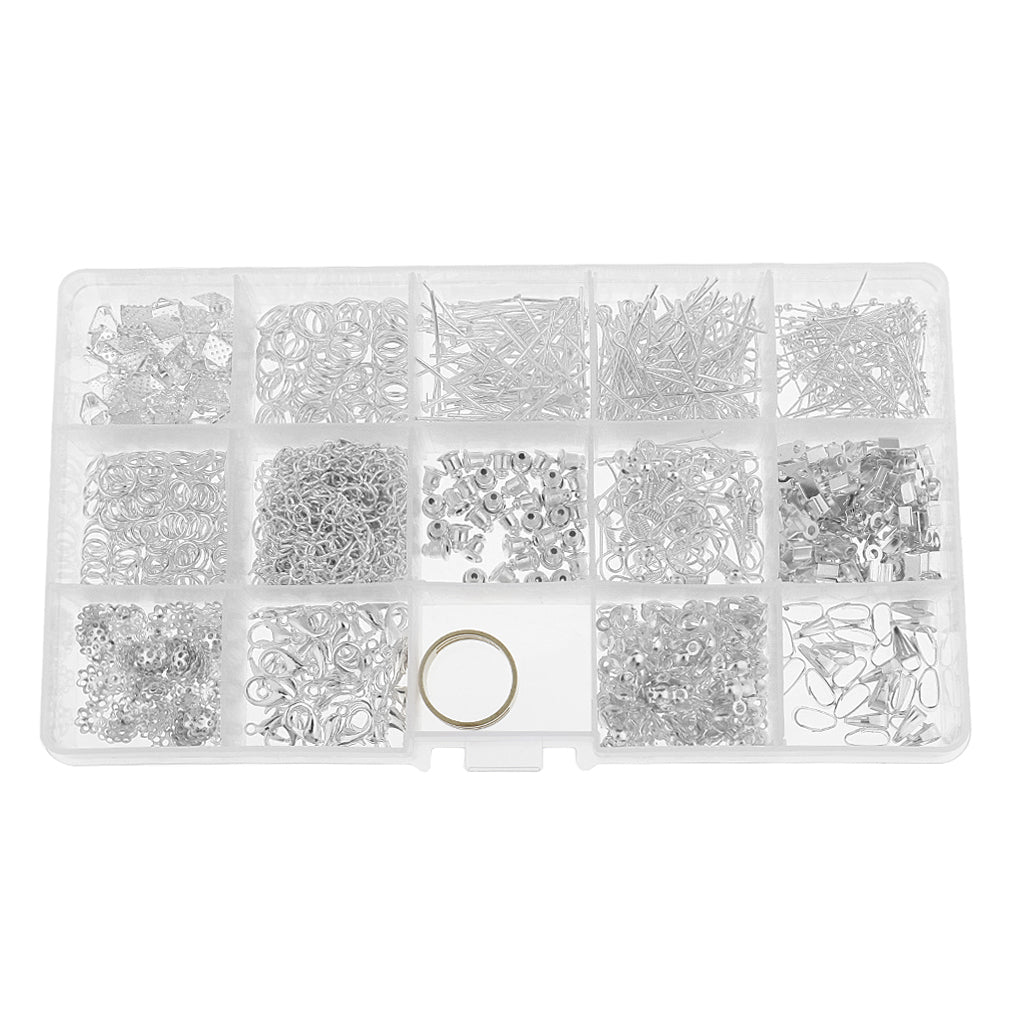 Jewelry Making Starter Kit Tool Findings Components Storage Box Silver