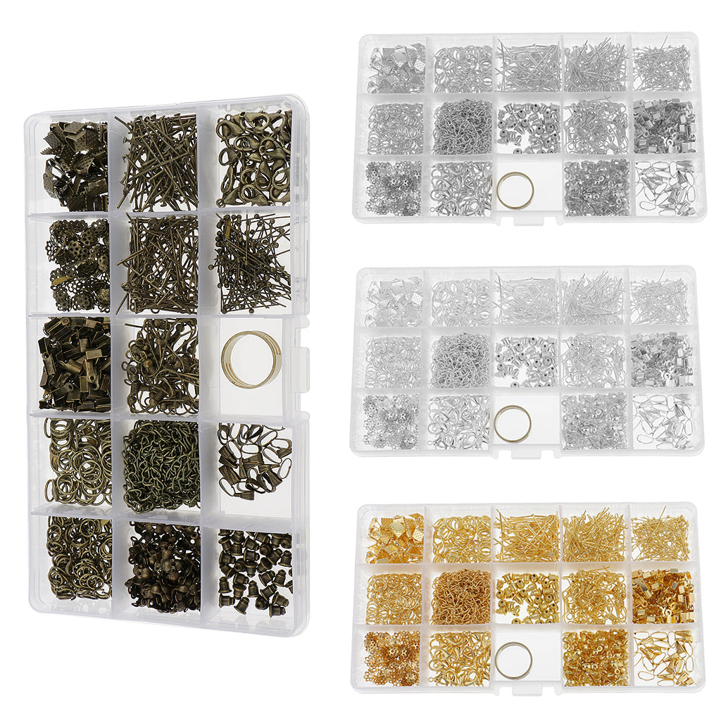 Jewelry Making Starter Kit Tool Findings Components Storage Box Silver