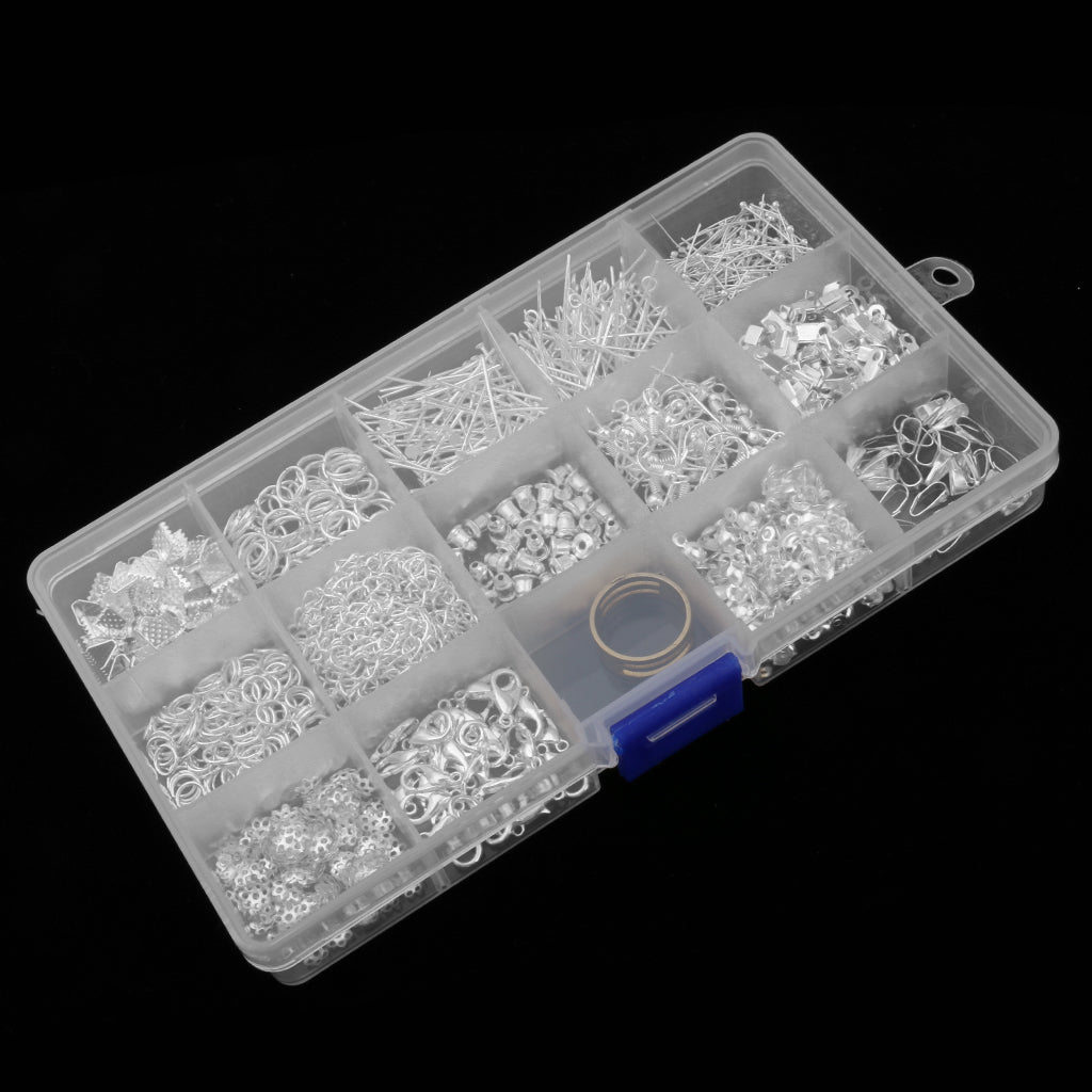 Jewelry Making Starter Kit Tool Findings Components Storage Box Silver