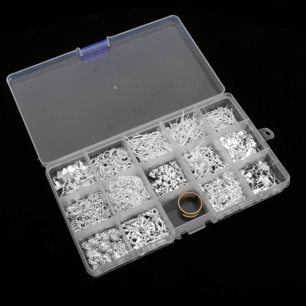 Jewelry Making Starter Kit Tool Findings Components Storage Box Silver