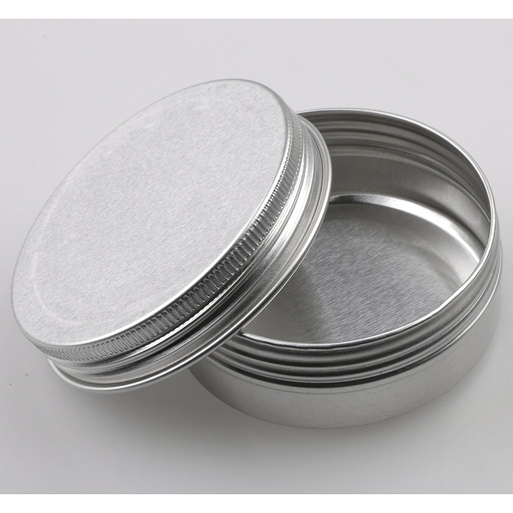 lot 12 Aluminum Round Screw Lid Cosmetic Lip Balm Tins Container 60g (2oz)